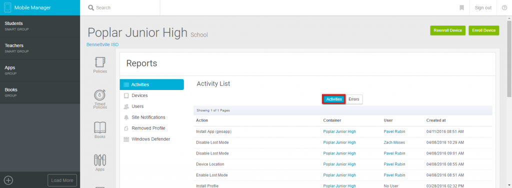 Activity Reports