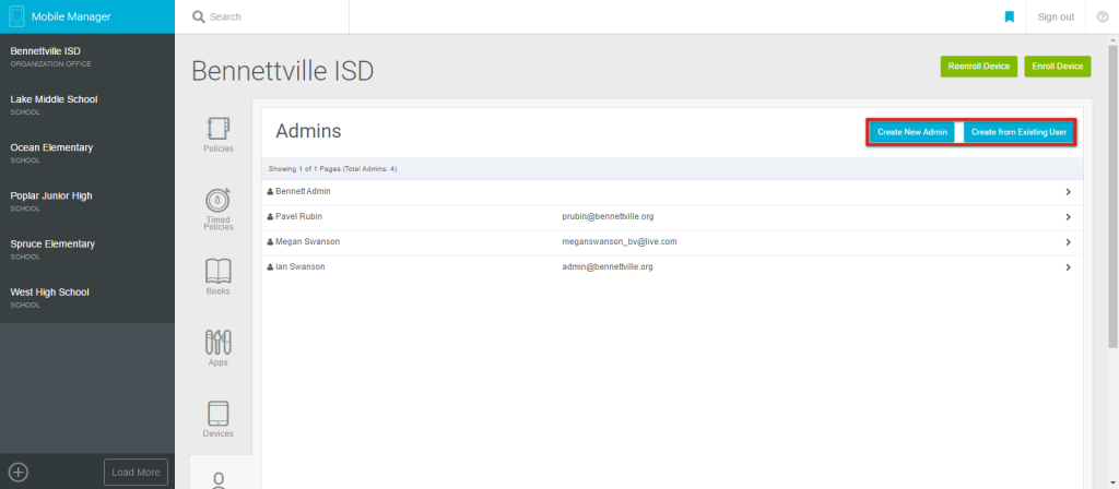 Creating Admins