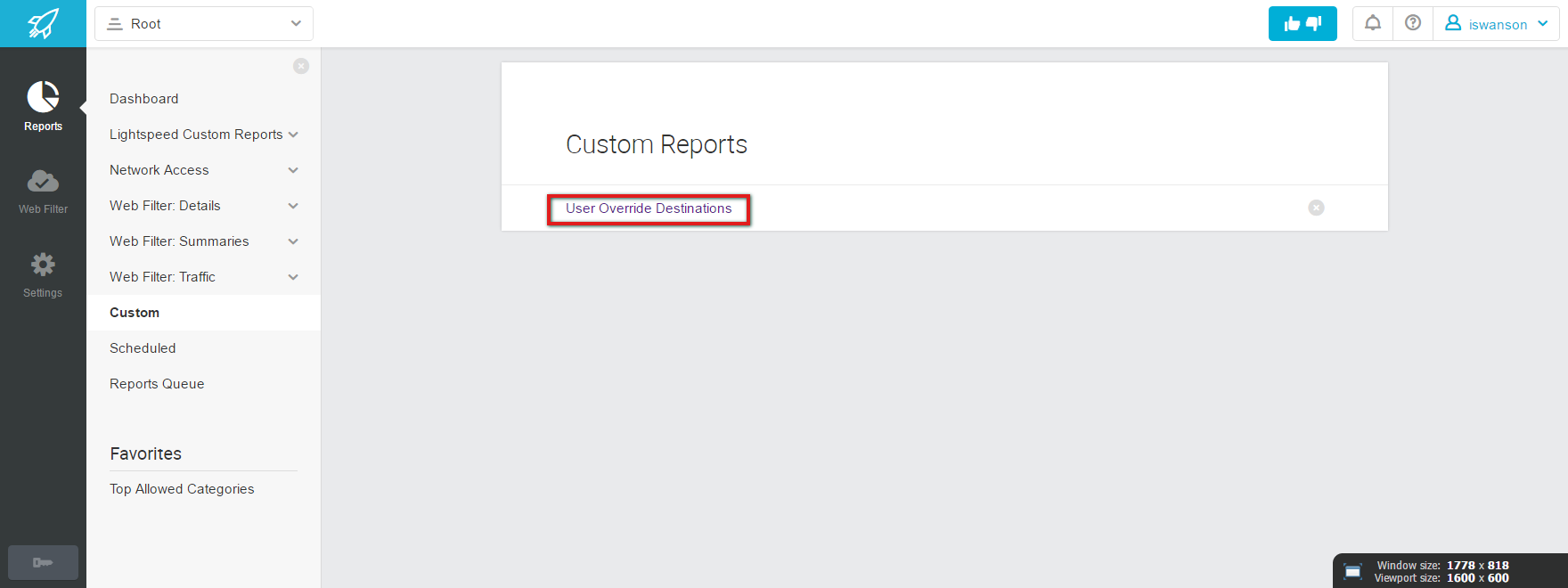 Custom report
