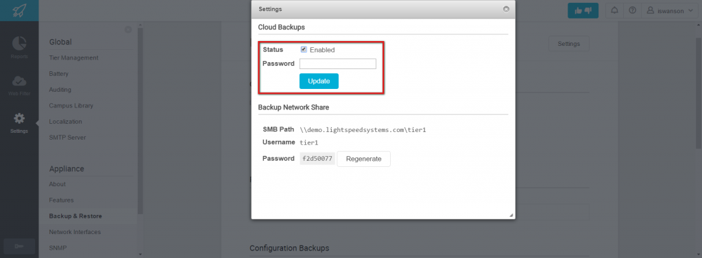 Configuring Cloud Backups