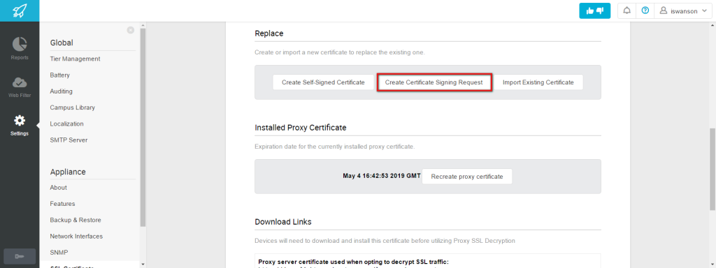 Create Self Request