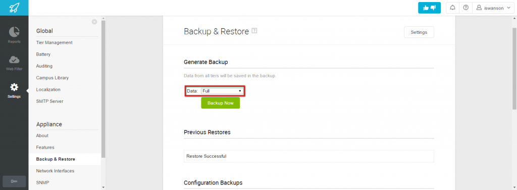 Creating a Local Backups