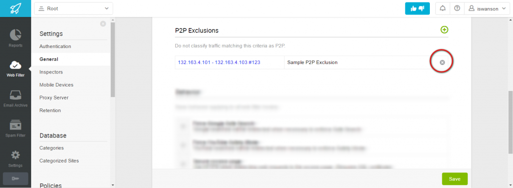 Deleting P2P Exclusion