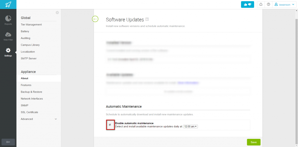 Enabling Automatic Maintenance