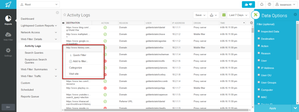 Selecting Filters2