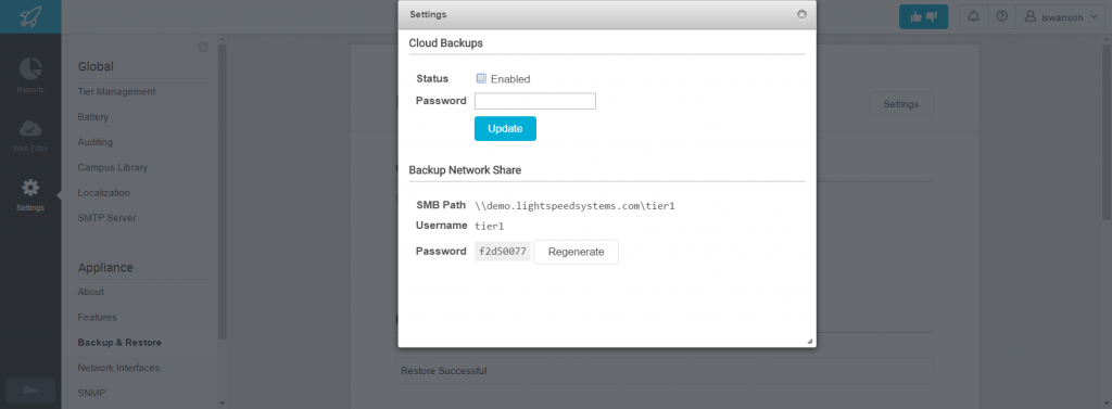 Backup Settings